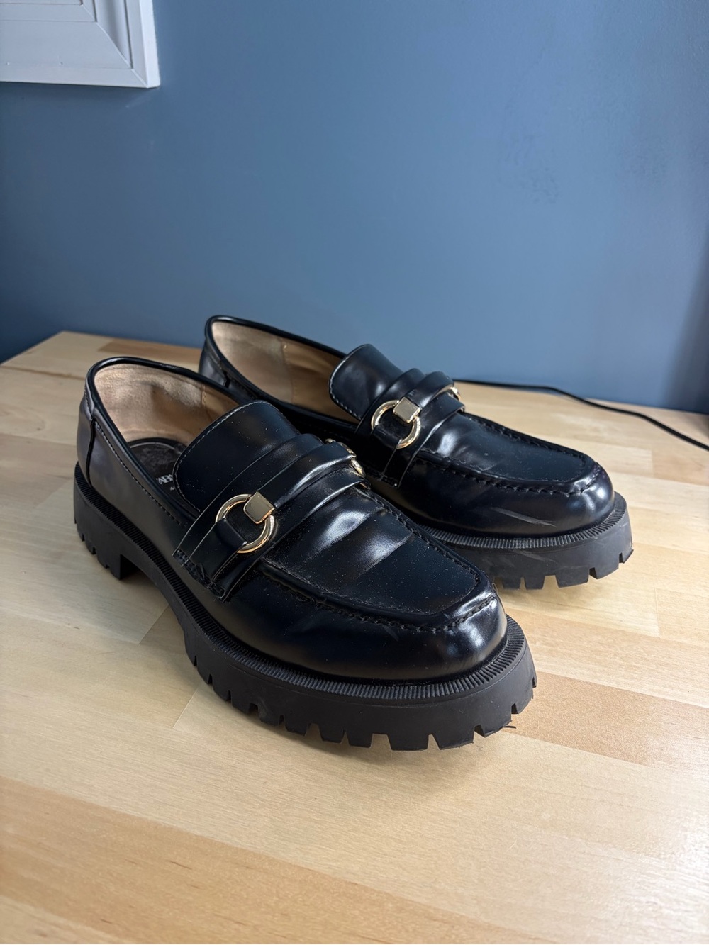 Zara Black Lug Loafers size 40
